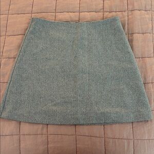 Aritzia Wilfred grey and white Herringbone Mini Skirt 4